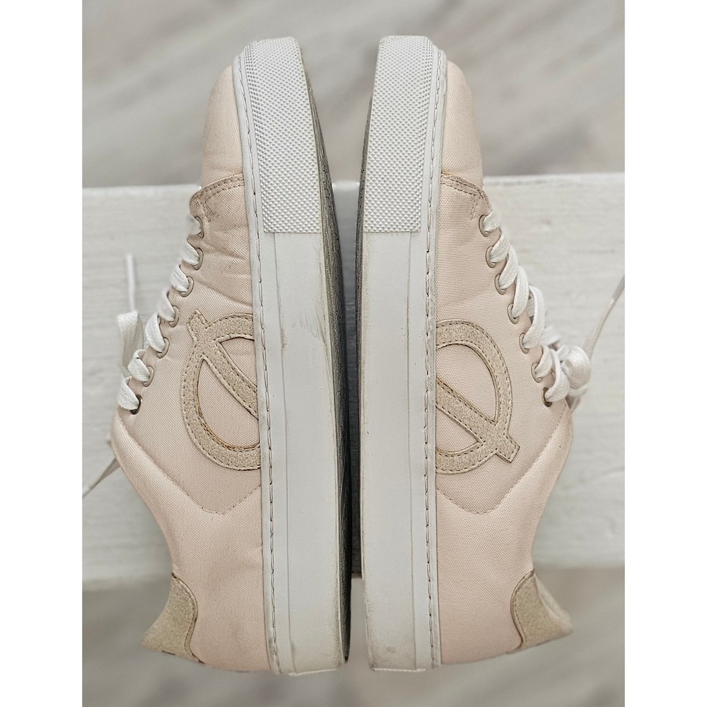 LOCI Vegan Canvas Low Top Sneakers Beige London Portugal NINE W EU 38 US 7.5‎